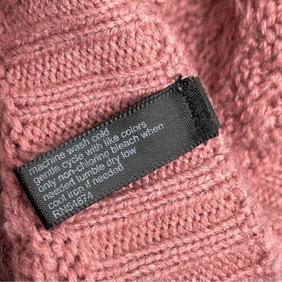 🍋 The Limited • Women’s Dusty Rose Cowl Neck Cable Knit Sweater Size M - Picture 7 of 7